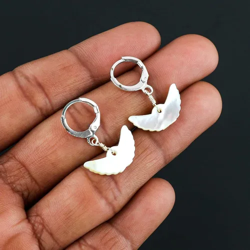 Miniatura 68 de Aretes de aro de cristal afganita natural Piedras afganas de alto grado Aretes chapados en plata Gota lisa Joyas de piedras preciosas hechas