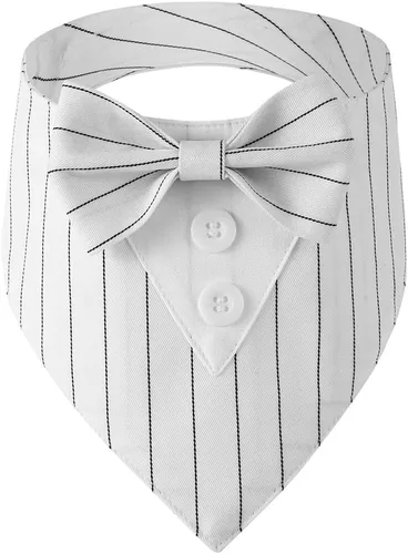 Miniatura 7 de Bandana de esmoquin, collar ajustable para mascotas con lazo para perros pequeños, medianos y grandes, ropa formal de boda, regalos de cumpleaños