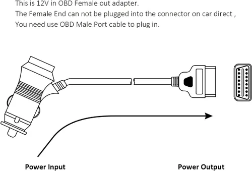 Miniatura 4 de Encendedor con botón de interruptor a OBD2 16Pin conector hembra ECU Cable 12V DC Fuente de alimentación (1M/3.3ft) Cambiar encendedor