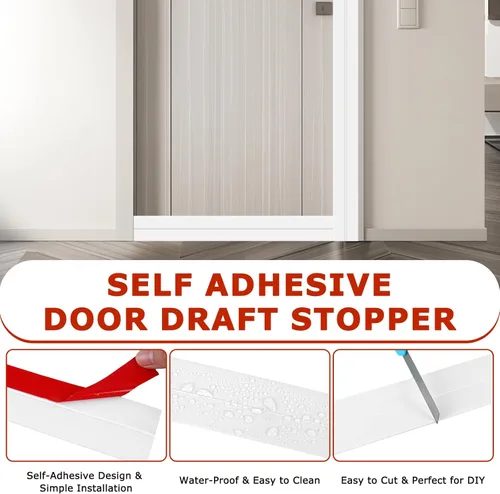 Miniatura 4 de Burlete autoadhesivo para puerta, tapón flexible para puerta de ducha, sello inferior de silicona para ventanas corredizas de vidrio y espacios