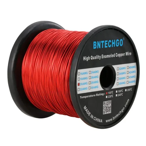 Miniatura 41 de BNTECHGO - Alambre magnético de 26 AWG, cable de cobre esmaltado para bobinado, 4 onzas, 0.0157 pulgadas de diámetro, 1 bobina de color rojo, Rojo 4