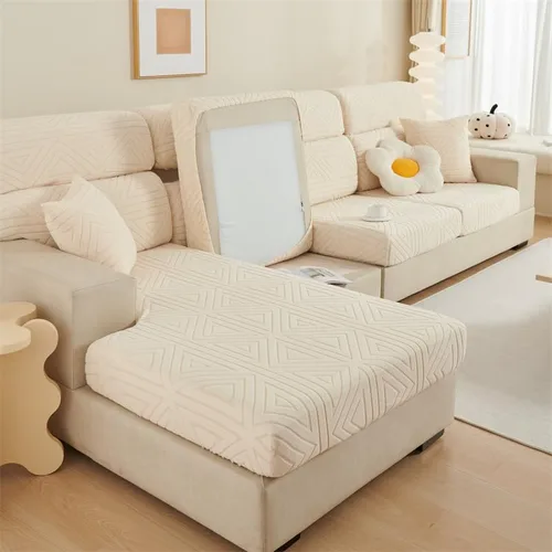 Miniatura 3 de INFLAG Fundas de sofá en forma de L, fundas de sofá mágicas, funda de sofá chaise lounge, funda elástica con banda elástica, protector de muebles