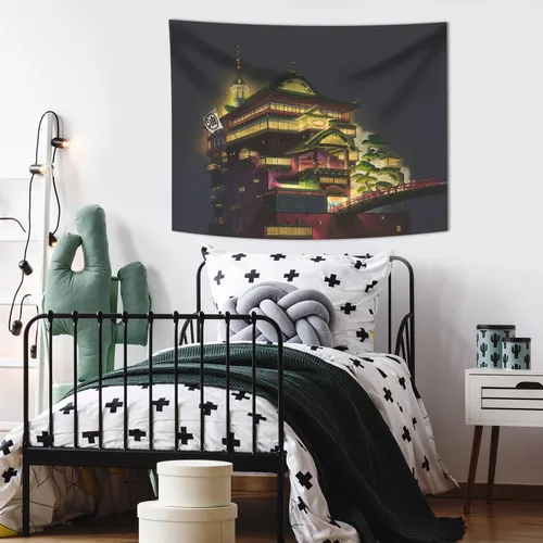 Miniatura 4 de Pounchi Tapiz de anime japonés (51 x 59 pulgadas con kit de ganchos), tapiz japonés para colgar en la pared para dormitorio, sala de estar