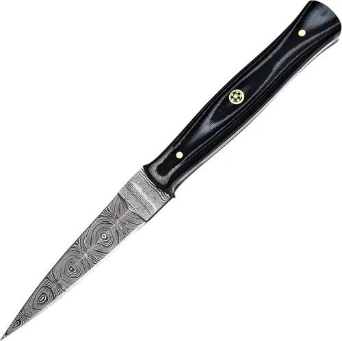 PAL 2000 KNIVES DAM-2055 Cuchillo de caza hecho a mano de acero de Damasco de 8.4 pulgadas - Mango de micarta con funda Madera wenge