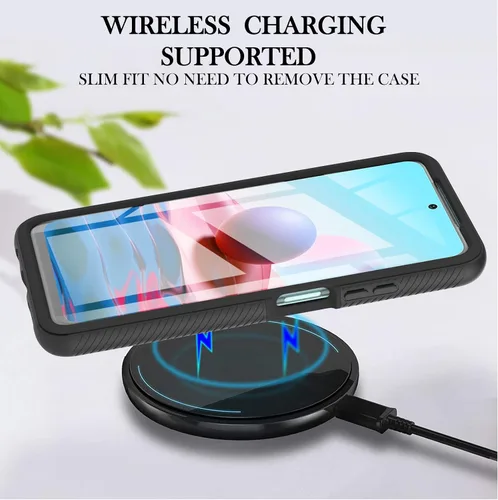 Miniatura 4 de XYX Funda compatible con Xiaomi Redmi Note 10s, protector de pantalla integrado transparente de cuerpo completo híbrido resistente para Redmi Note