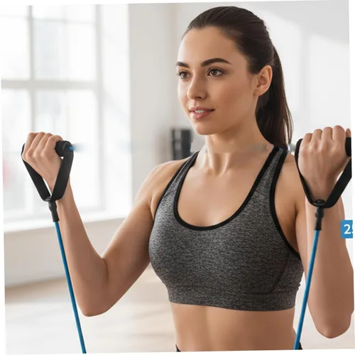 Miniatura 6 de Bandas de resistencia con asas, juego de 2 unidades, bandas de ejercicio ajustables de 20 libras y 25 libras, cuerda de entrenamiento TPE