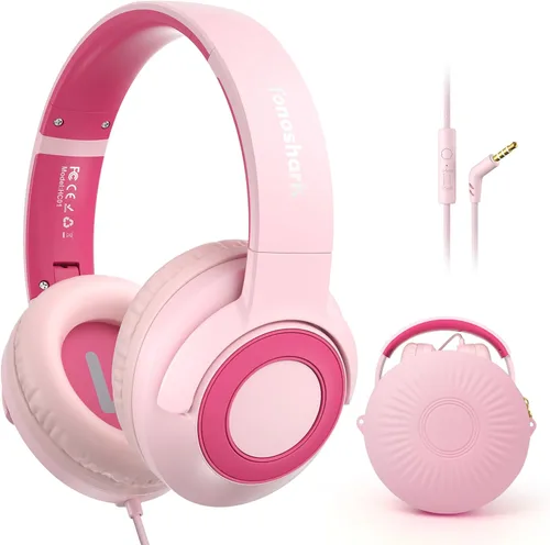 Miniatura 9 de TONOSHARK Auriculares con cable para niños con micrófono, volumen limitado a 85/94 dB, auriculares plegables de 0.138 in para niñas, auriculares Azul