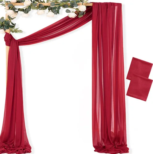 Miniatura 25 de MLMC 1 panel de tela para arco de boda azul bebé, 29 x 20 pies, cortinas de gasa extralargas transparentes de 6.6 yardas, paneles de cortinas