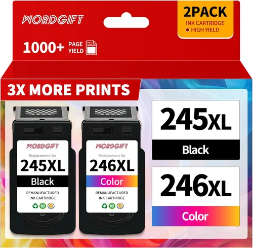 Paquete combinado de cartuchos de tinta remanufacturados 245XL 246XL de repuesto para impresoras Canon PG-245XL CL-246XL compatible con impresoras