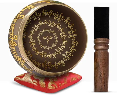 HIMALAYAN BAZAAR - Juego de cuencos tibetanos de 4 pulgadas, fácil de tocar, auténtico, hecho a mano para meditación, sonido de 7 chakras, curación