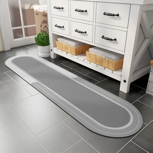 Miniatura 15 de MontVoo Alfombra de baño antideslizante, de secado rápido, resistente a las manchas para el suelo del baño, alfombra de ducha de fácil cuidado