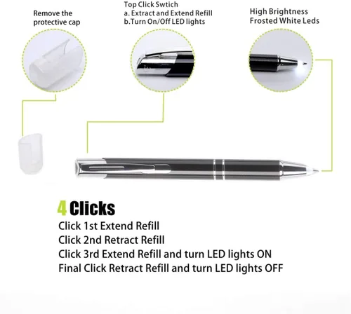Miniatura 4 de Bolígrafo con luz, bolígrafo iluminado, bolígrafos iluminados brillantes para escribir en la oscuridad, linterna de luz LED, bolígrafo de enfermeras