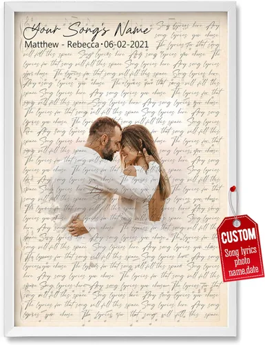 Miniatura 9 de H-DEWALL Póster personalizado de letras de canciones, regalos para marido, foto inspiradora, arte de pared, decoración de casa, sala de estar