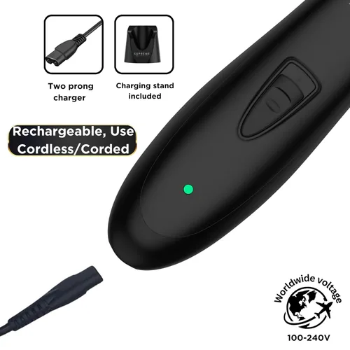 Miniatura 4 de Supreme Trimmer T Shaper - Recortador silencioso inalámbrico para barba y cabello para hombres 120 minutos de duración, bajo ruido, cuchilla DLC