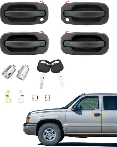 Miniatura 13 de Manija de puerta exterior, compatible con Chevy Silverado Suburban Tahoe Avalanche 1999-2007, GMC Sierra Yukon, Cadillac Escalade, exterior