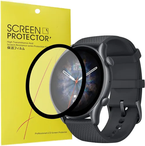 Miniatura 4 de Lamshaw Protector de pantalla suave de PET de cobertura completa 3D (paquete de 3) compatible con Amazfit GTR 3 Pro/GTR 3 Smartwatch