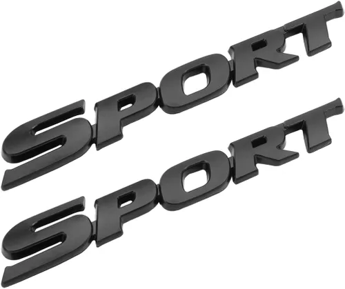 Paquete de 2 Calcomanías Deportivas para Automóvil, Emblema Adhesivo de Metal 3D Deportivo para Guardabarros Lateral y Maletero Trasero de Automóvil