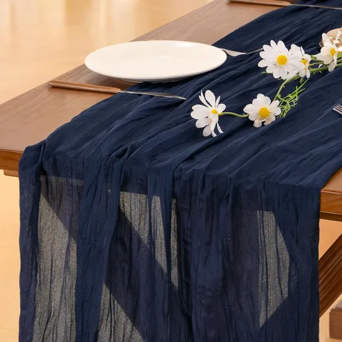 Miniatura 10 de Socomi - 10 caminos de mesa de gasa, estilo bohemio y rústico, para primavera, Pascua, bodas, fiestas, baby showers, cumpleaños y decoración, 120