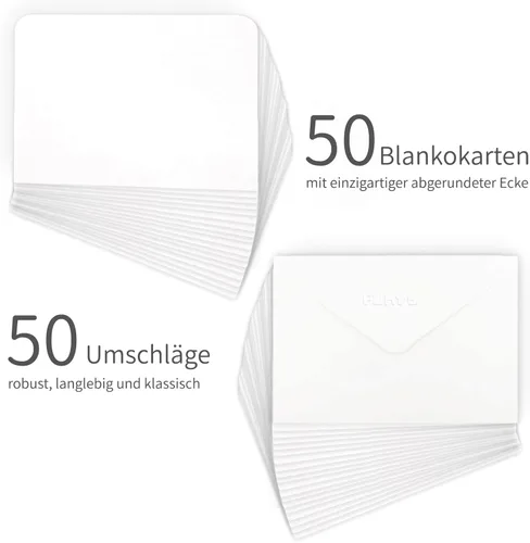 Miniatura 2 de Funto Tarjetas y sobres de acuarela en blanco, 50 tarjetas, 5 x 7 pulgadas, 140 libras/300 gsm, blanco, sin ácidos, papel pesado para todas
