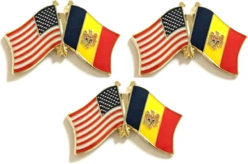 Miniatura 162 de 3 Pines de solapa con banderas de Estados Unidos y países internacionales, paquete de 3 pines dobles con diseño de banderas de Estados Unidos