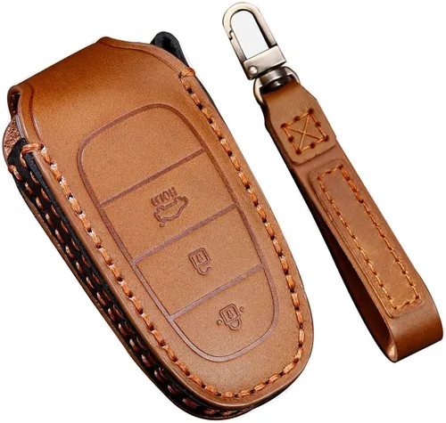 Miniatura 14 de ontto Funda inteligente para llave de automóvil con 4 botones con llavero de piel de protección completa para Hyundai Sonata 2020 2021, color azul