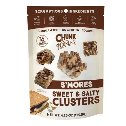 Miniatura 9 de Chunk Nibbles S'mores Snack Clusters - Golosinas inspiradas en fogatas con malvaviscos, galletas Graham, pretzels y chocolate, lote pequeño, hecho a