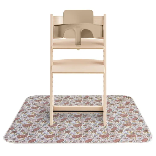 Miniatura 15 de mushie Alfombrilla Splat para Bebé 108x108 cm (Rosa) Resistente al Agua para Debajo de Silla Alta y Juego Infantil Rubor