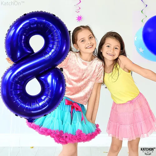 Miniatura 651 de KatchOn, Globo grande azul número 2 de 40 pulgadas Decoraciones de cumpleaños de Baby Shark para niño de 2 años Globo azul número 2 Globo