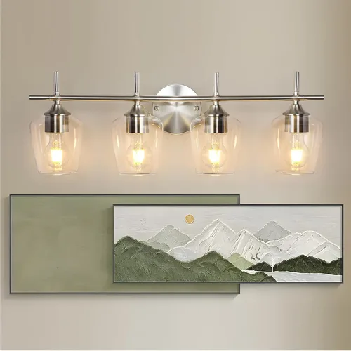 Miniatura 11 de Accesorios de luz de baño de 2 luces, Luz de tocador moderna negra, Lámpara de pared de baño para espejo, cocina, dormitorio, pasillo, sala