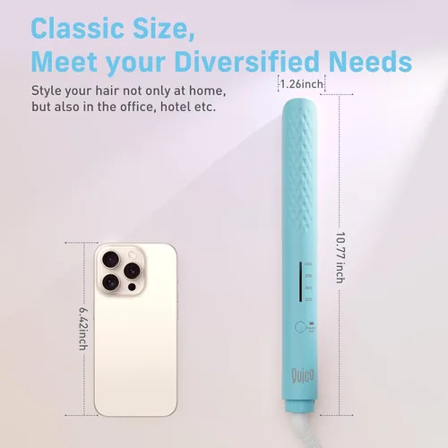 Miniatura 7 de Quico Plancha para el cabello, alisadora de cabello de viaje global de 110-240 V para mujeres, calentamiento rápido en 15 segundos, plancha plana
