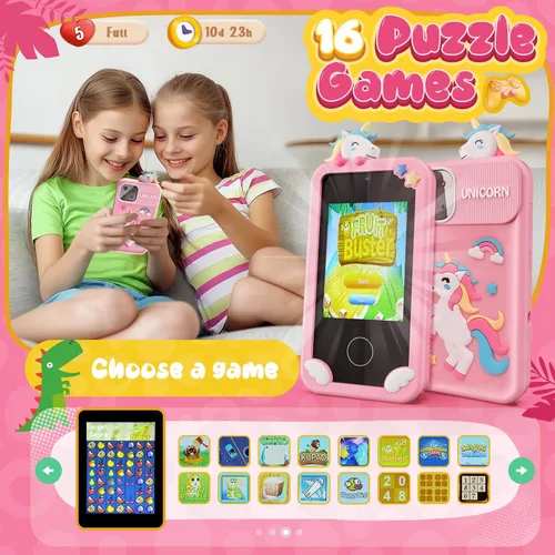 Miniatura 4 de Luyiilo Juguetes de Teléfono Inteligente para Niños/Niñas, Juguetes de Regalo de Unicornio para Niñas de 3-9 Años Regalos de Navidad y Cumpleaños