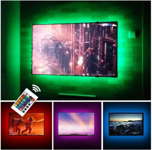 Miniatura 8 de Kit de retroiluminación de TV USB para 70, 75, 80, 82 pulgadas, monitor de TV inteligente, HDTV, decoración de espacio de trabajo, cubierta de 4/4
