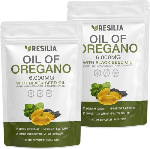 Miniatura 12 de Resilia Oil Of Oregano Cápsulas blandas con aceite de semilla negra, 300 mg de extracto de orégano y 200 mg de aceite de semilla negra por porción