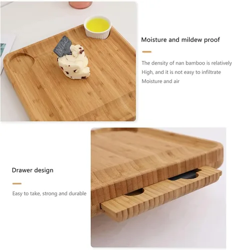 Miniatura 3 de Tabla de queso de bambú, bandeja de embutidos y bandeja de servir, juego de tablas de embutidos y plato de queso