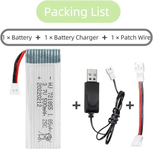 Miniatura 3 de 3.7V 721855 500mAh 25C RC Avión Batería Drone Li-ion Batería para U815A U818A U819A FPV UAV Control Remoto Aviones Control Remoto UAV Quadcopter