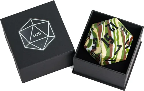 Miniatura 2 de 55mm de silicona D20, dado único de 20 lados gigante D20 grande D20, colores camuflaje, tacto suave y cómodo, rebote perfecto, para juegos de rol