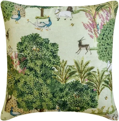 Miniatura 27 de The HomeCentric Fundas de almohada decorativas con bordes de 12 x 12 pulgadas Funda de cojín de seda de arte moderno Fundas de almohada verdes