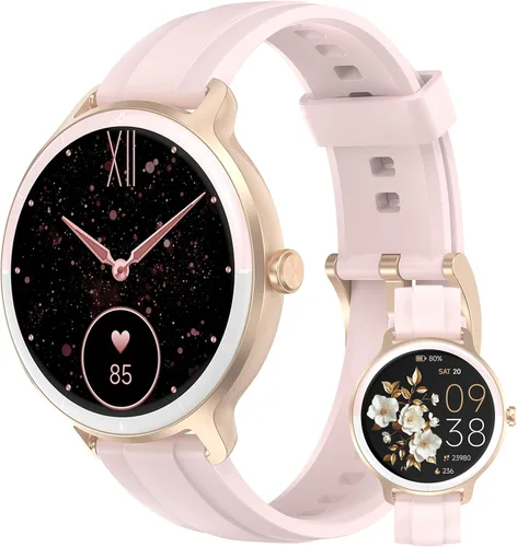 Miniatura 9 de Relojes inteligentes para mujeres y hombres de 1.27" HD con rastreador de actividad física con monitor de ritmo cardíaco/sueño/pasos/SpO2, reloj