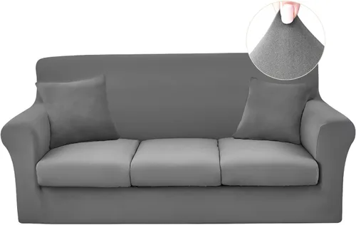Miniatura 24 de JQinHome Funda elástica para sofá de 2 piezas Fundas para sofá, funda para sillón con funda de cojín separada para silla, protector de muebles