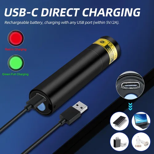 Miniatura 5 de DARKBEAM Linterna UV Luz Negra 395 NM, Mini pero Potente USB-C LED Recargable Lámpara de Madera, Linternas Ultravioleta para Orina de Mascotas