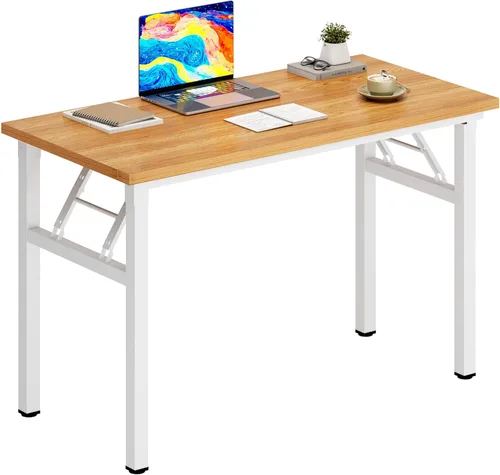 Miniatura 34 de DlandHome - Mesa plegable para computadora de 47 pulgadas, escritorio portátil, mesa de actividades, mesa de conferencias, escritorio de oficina