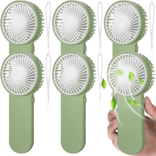 Miniatura 24 de Sumind 6 unidades de pequeño ventilador portátil personal pequeño a granel de 1 velocidad eléctrico lindo alimentado por batería para el cuello
