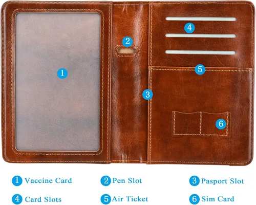 Miniatura 12 de Kandouren - Funda para pasaporte con bloqueo RFID, cartera para pasaporte para hombres y mujeres, el mejor regalo para viajeros, tarjetas de crédito