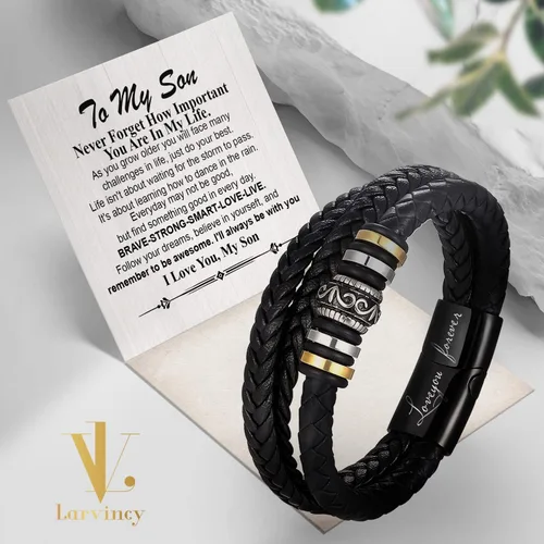 Miniatura 3 de To My Son Pulsera de mamá - Regalo del día del padre para mi hijo de mamá pulsera para adolescentes pulsera de regalo de papá pulsera para hombres