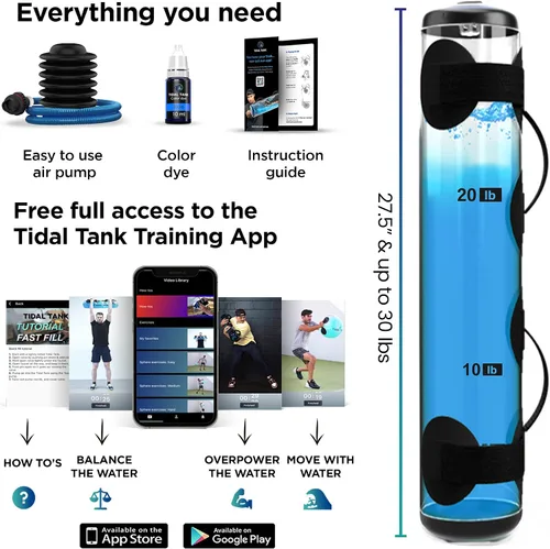 Miniatura 5 de Tidal Tank Tube - La bolsa Aqua Bag original - Bolsa de peso de agua de hasta 49 libras - Bolsas de arena ajustables para entrenamiento alternativo