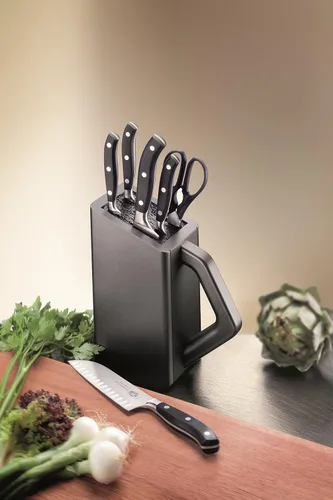 Miniatura 3 de Victorinox Grand Maître - Bloque para cuchillos, incluye 6 cuchillos forjados, almacenamiento de cuchillos, elegancia, color negro