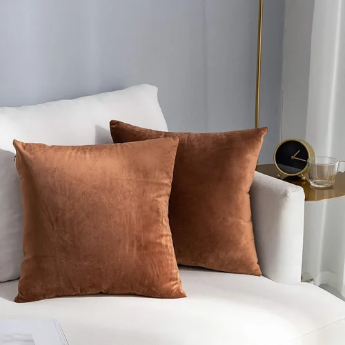 Miniatura 69 de Stellhome - Juego de 2 fundas de almohada de terciopelo Rosa claro