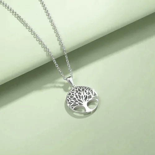 Miniatura 3 de Agvana Collar de plata de ley regalos para el día de San Valentín para su familia árbol de la vida collar con colgante para mujer joyería delicada