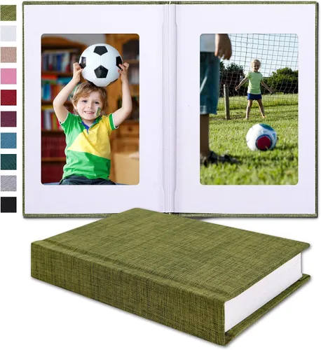 Miniatura 9 de Pssoss Álbum de fotos pequeño de 4 x 6 pulgadas con espacio de escritura con capacidad para 20 fotos, ideal para álbum temático de boda y álbum