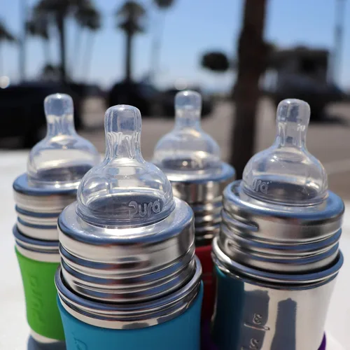 Miniatura 7 de Pura Pezón para biberón para bebé, 2 unidades, silicona de grado médico, anticólicos, flujo lento, sin BPA